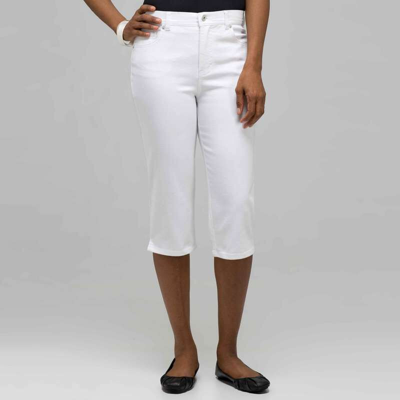 Classic Denim Straight Leg Capri (Plus), Porcelain, large