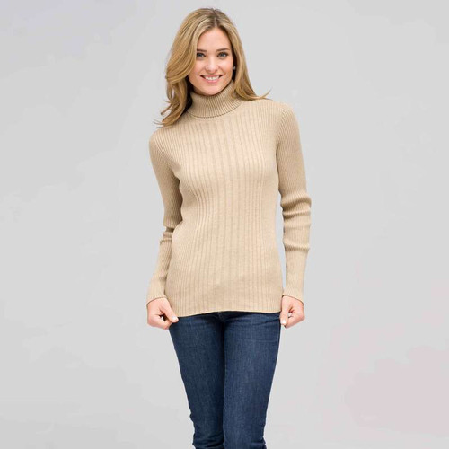 Long Sleeve Turtle Neck, Panama Khaki, large