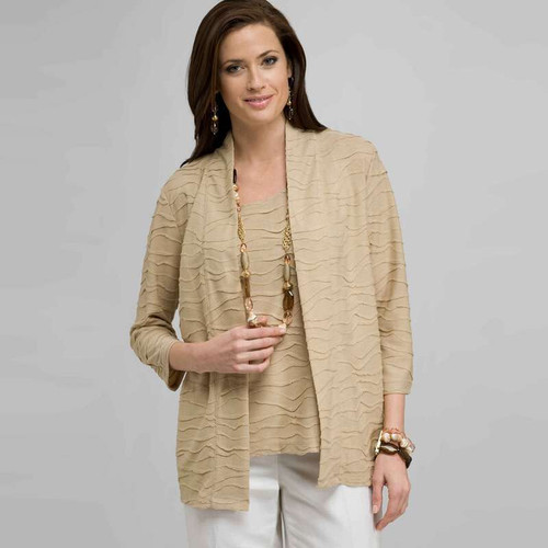 Open Front Cardigan, Toast, large