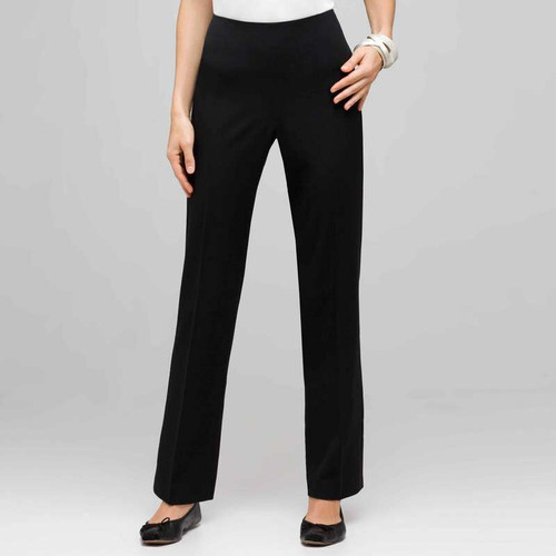 Flat Front Slim Pant, Black, large