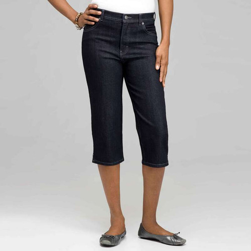 Classic Denim Straight Leg Capri, Rinse Wash New, large