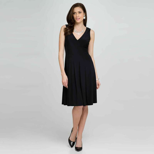 V-Neck Dress (Plus), Black, large