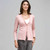 Long Sleeve Ruffle Front Trim Cardigan, Carnation, large