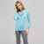 Cowl Neck Sweater, Light Seabreeze, large