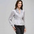 Pleated Bib Long Sleeve Shirt, Silver Grey, large