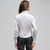 Pleated Bib Long Sleeve Shirt, Silver Grey, large