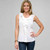 Sleeveless Ruffle Front Blouse, White, large
