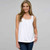 Scoop Neck Tank With Embroidery, White, large