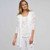 Drape Front Cardigan, White, large