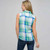Sleeveless Button Down Shirt, Multi, large