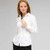 Long Sleeve Seamed Shirt, White, large