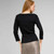 Belted Ribbed Boat Neck Sweater, Black, large