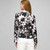 Floral Print Blouse, Black & White, large