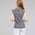 Sleeveless Cowl Neck Top, White Multi, large