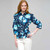 3/4 Button Down Top with Tie Front, Surf Spray & Navy, large