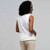 Sleeveless Pleated Shirt, White, large
