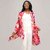 Floral Luxe Scarf, Red, large