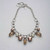 Green and Brown Beaded Frontal Collar Necklace, Silver Ox, large