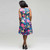 Floral V-Neck Dress, Neon Pink Multi, large