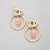 Pink Quartz Hoop Earring, Gold, large