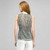 Sleeveless Pleated Top., White & Black, large