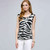 Sequined Animal Print Shell., Black & White, large