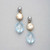 Blue and Gold Clip On Earring, Blue, large