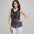 Polka Dot Ruffle Sleeveless Blouse, swiss navy & white, large