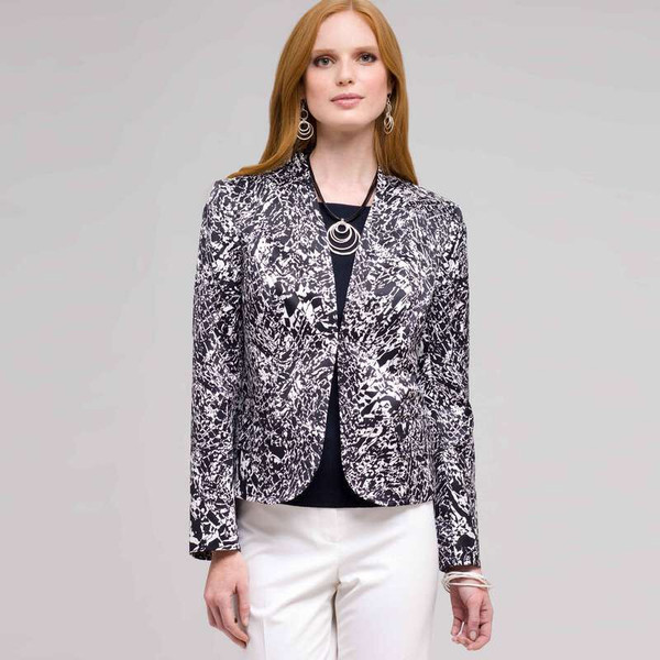 Flat Front Open Jacket, Ink Multi, large