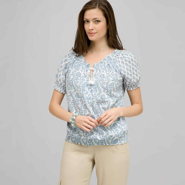 Short Sleeve Raglan Smock Shirt., Multi, large