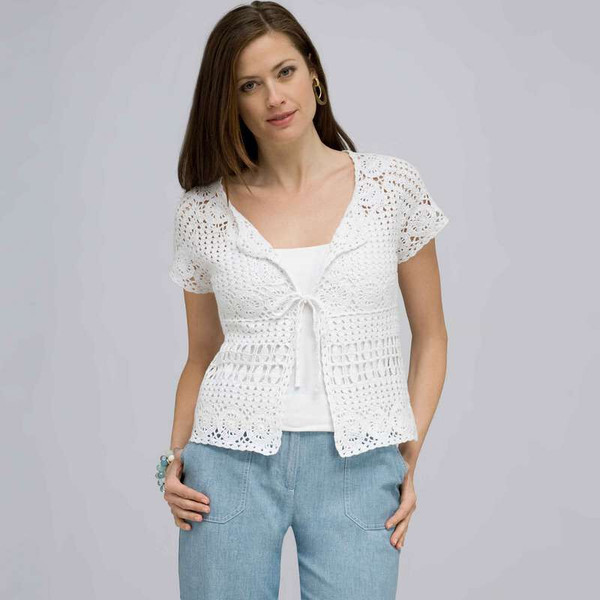 Raglan Sleeve Tie Front Cardigan., White, large