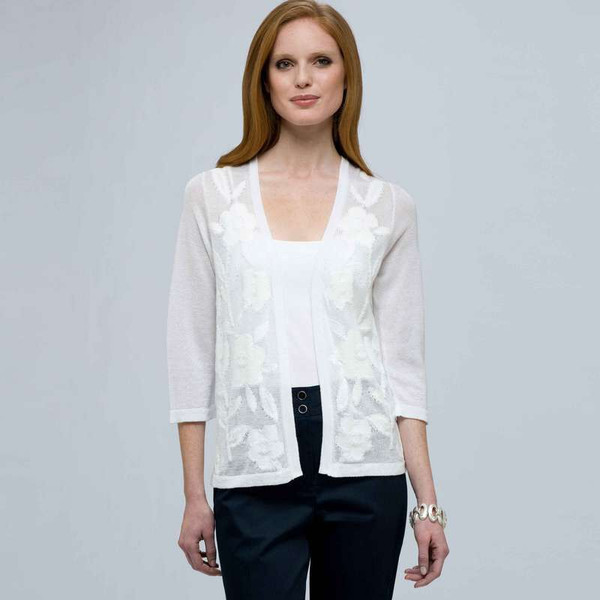Open Cardigan., White, large