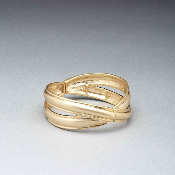 Worn Gold Cuff Bracelet, Gold, large