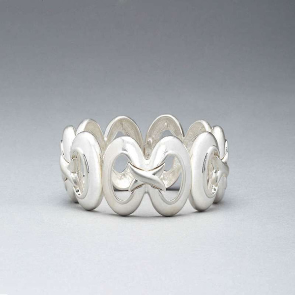 Infinity Stretch Worn Silver Bracelet, Silver, large
