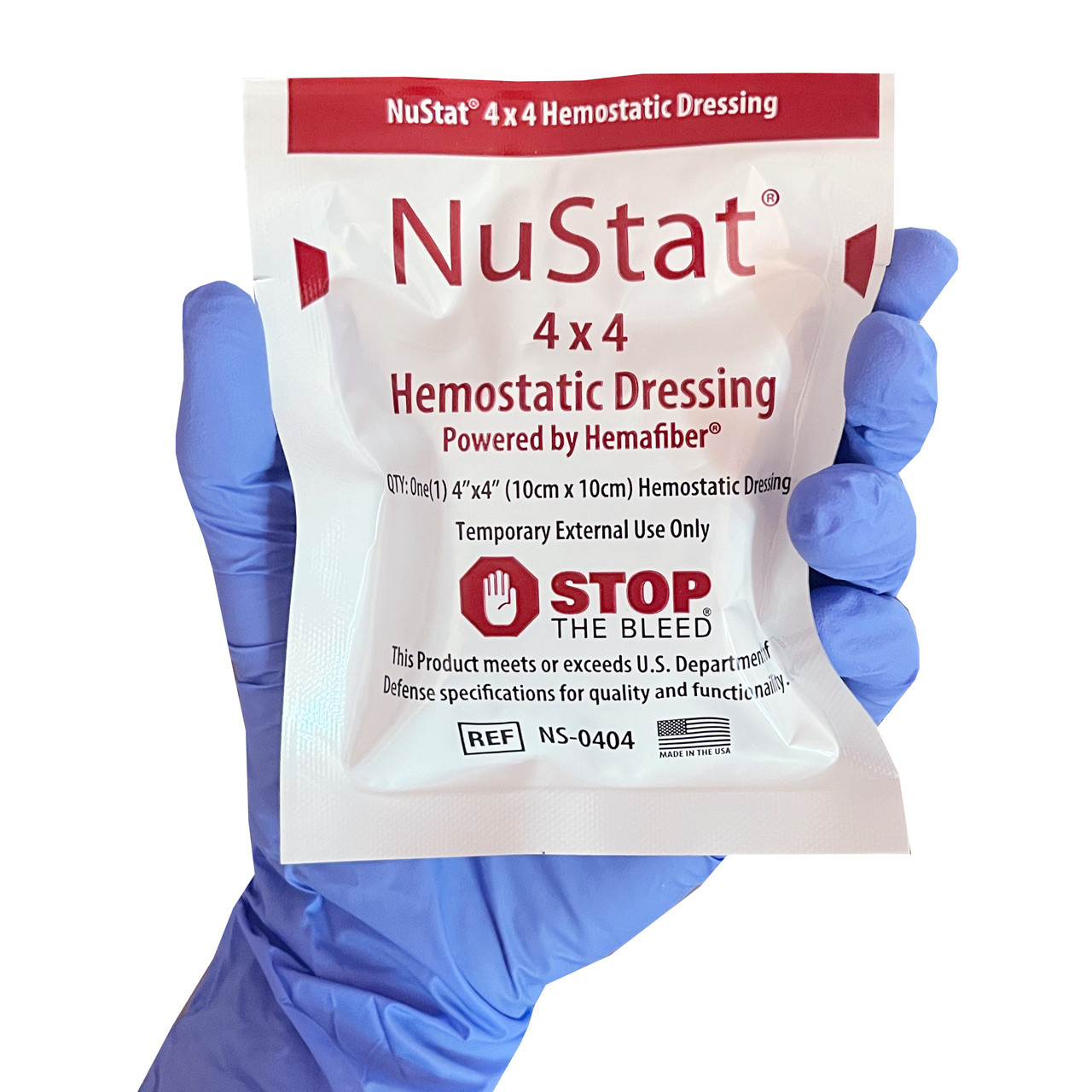 NuStat 4x4 Hemostatic Dressing, Single
