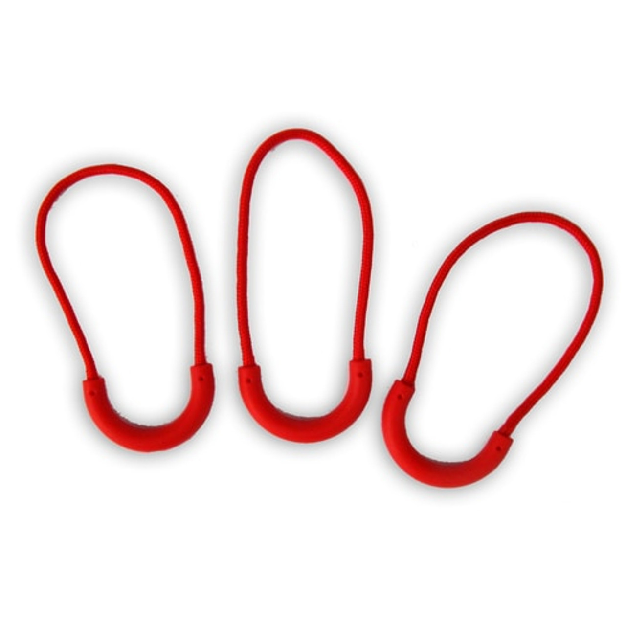 Zipper Pull-Red Plastic Loop - 3 Pack