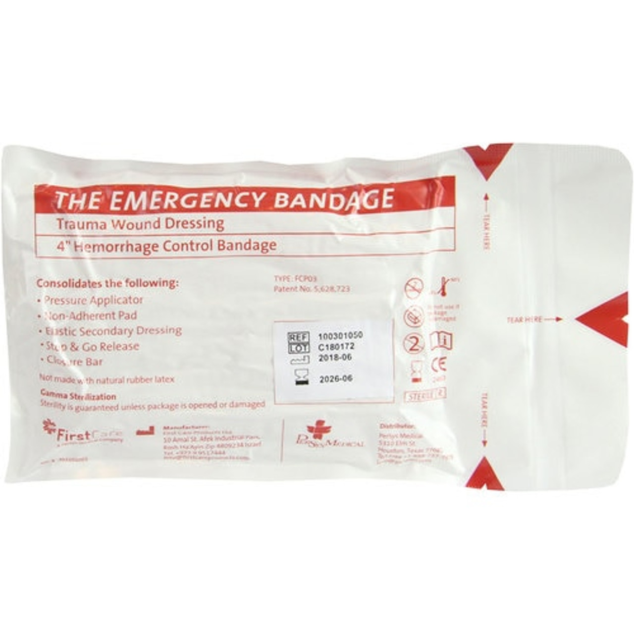 Israeli Emergency Bandage, White - 10 Pack