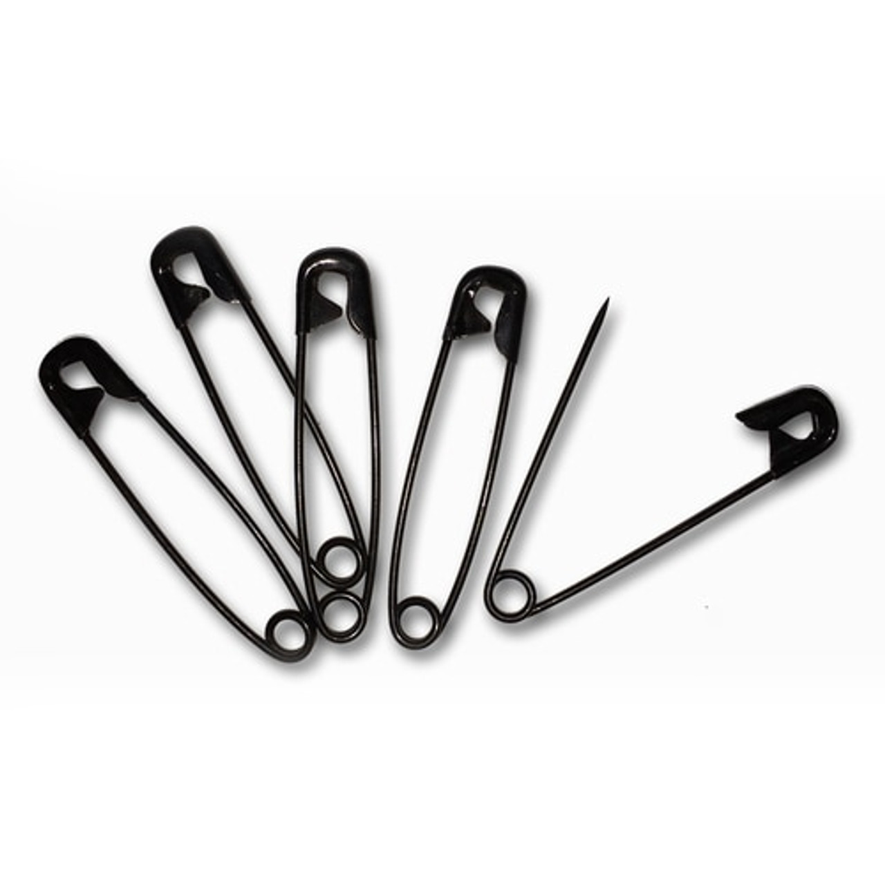 Black Safety Pins-assorted Sizes 40/pkg (30 Size 1/ 5 Size 2 / 5 Size 3) 