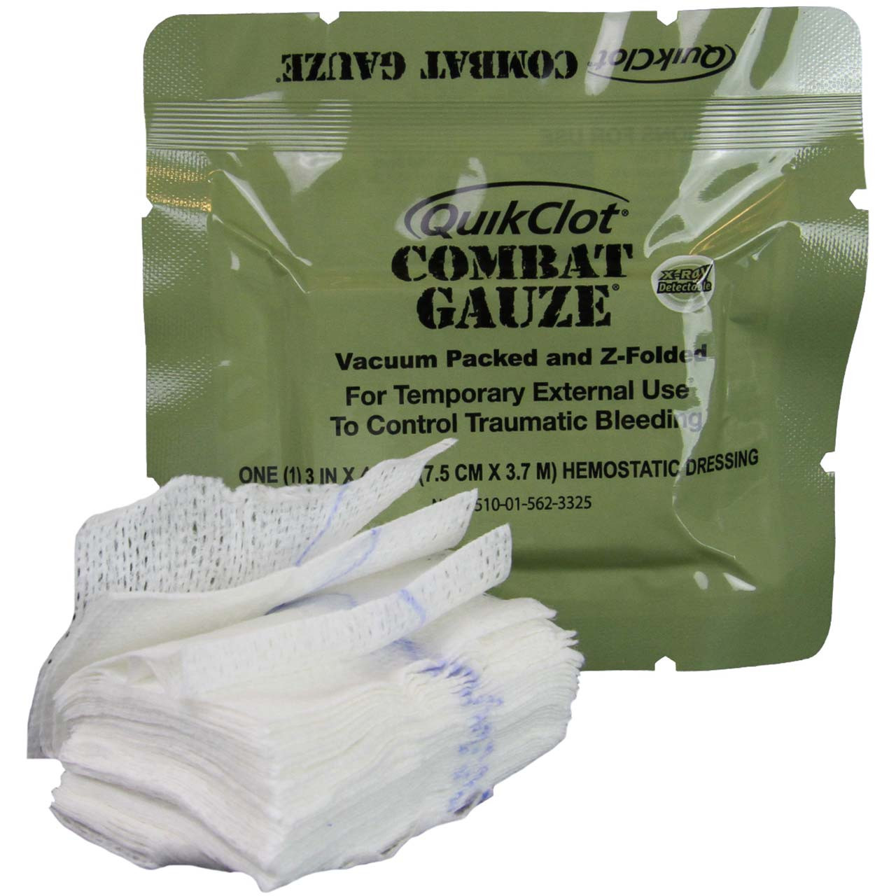 QuikClot Combat Gauze ZFolded, Military