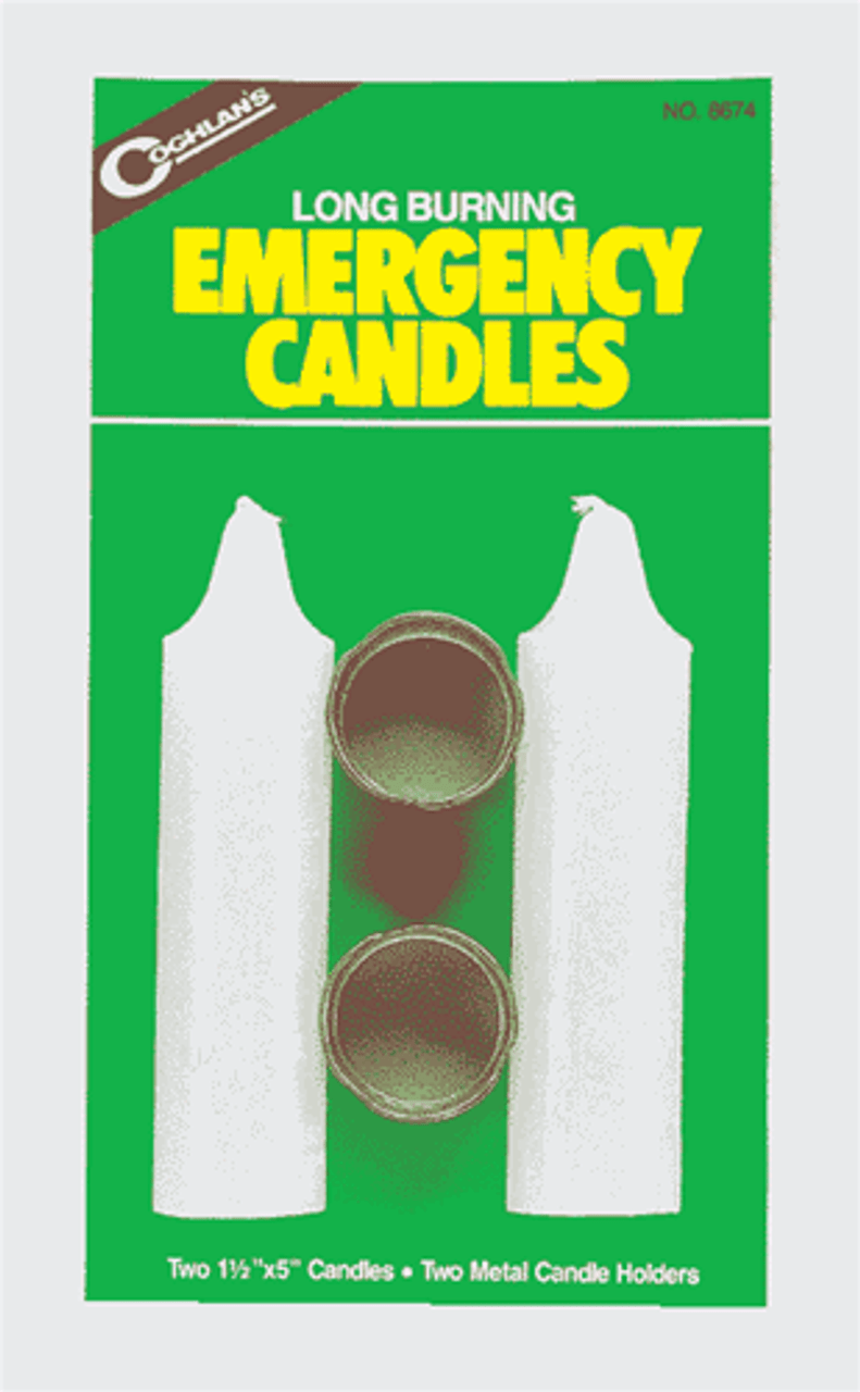 Long Burning Candles (2) with Metal Holders