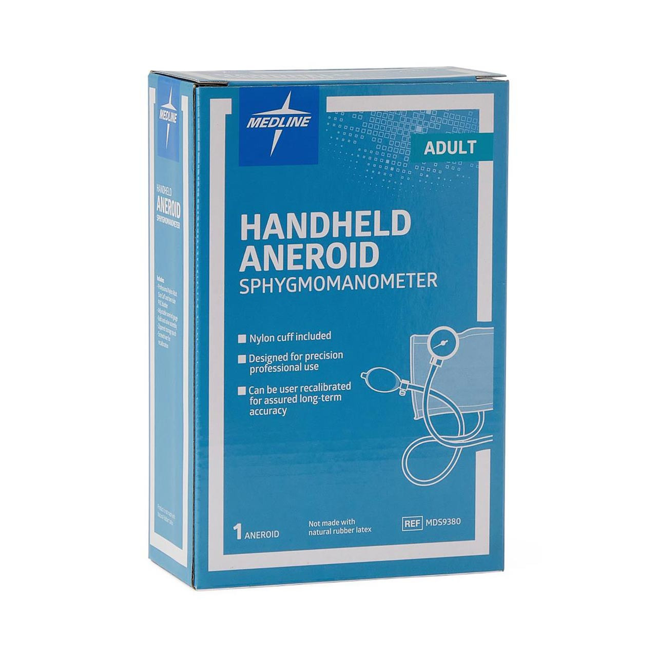 Medline Handheld Aneroid Sphygmomanometers PVC Adult Blue - Office