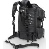 OMNI PRO X Bag by Meret in black color showing shoulder straps, quarter view