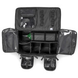 OMNI PRO X Bag by Meret in black color top view of main compartment, showing dividers with no products