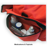 First Responder Vehicle Kit by rescue essentials close up of contents in center pouch