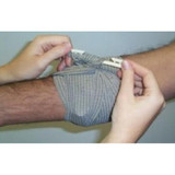 Israeli Emergency Bandage, 4" - Case of 100 by PerSys Medical applied to forearm with pressure bar, israeli bandage