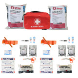 Stop The Bleed - Dual Treatment Intermediate Kit components with CAT tourniquet
