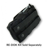 RE-DOK kit in M14 Single Mag Pouch, black, back with MOLLE straps