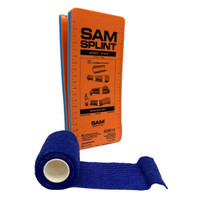 SAM® Splint Combo Pack (36" Orange/Blue Flat Splint & Blue Cohesive Wrap)
