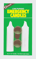 Long Burning Candles (2) with Metal Holders