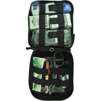 TCCC Trainer Trauma Kit, open with contents 